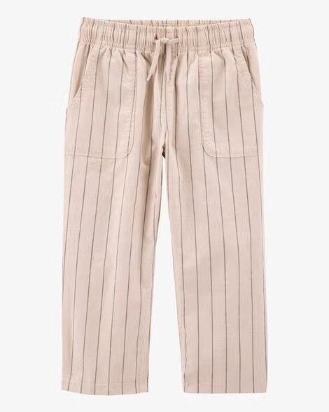 2T067510-ezgif.com-avif-to-jpg-converter Toddler Striped Pull-On Cotton Pants - Tan